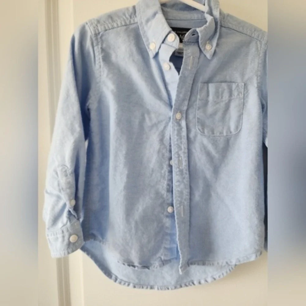 The Children's Place Light Blue Oxford Button‎ Down Shirt Easter Kids Size 3T